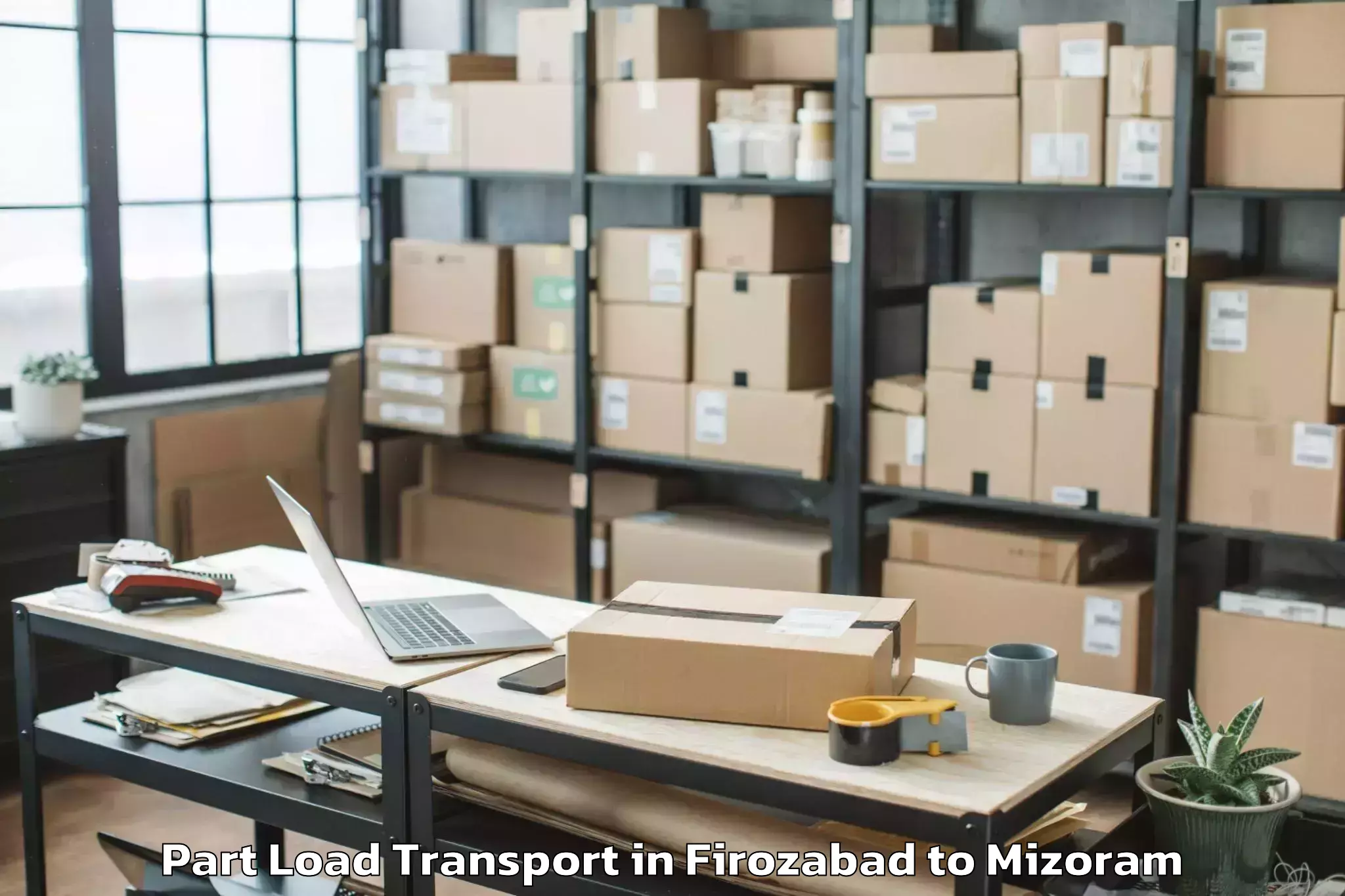 Professional Firozabad to Mamit Part Load Transport